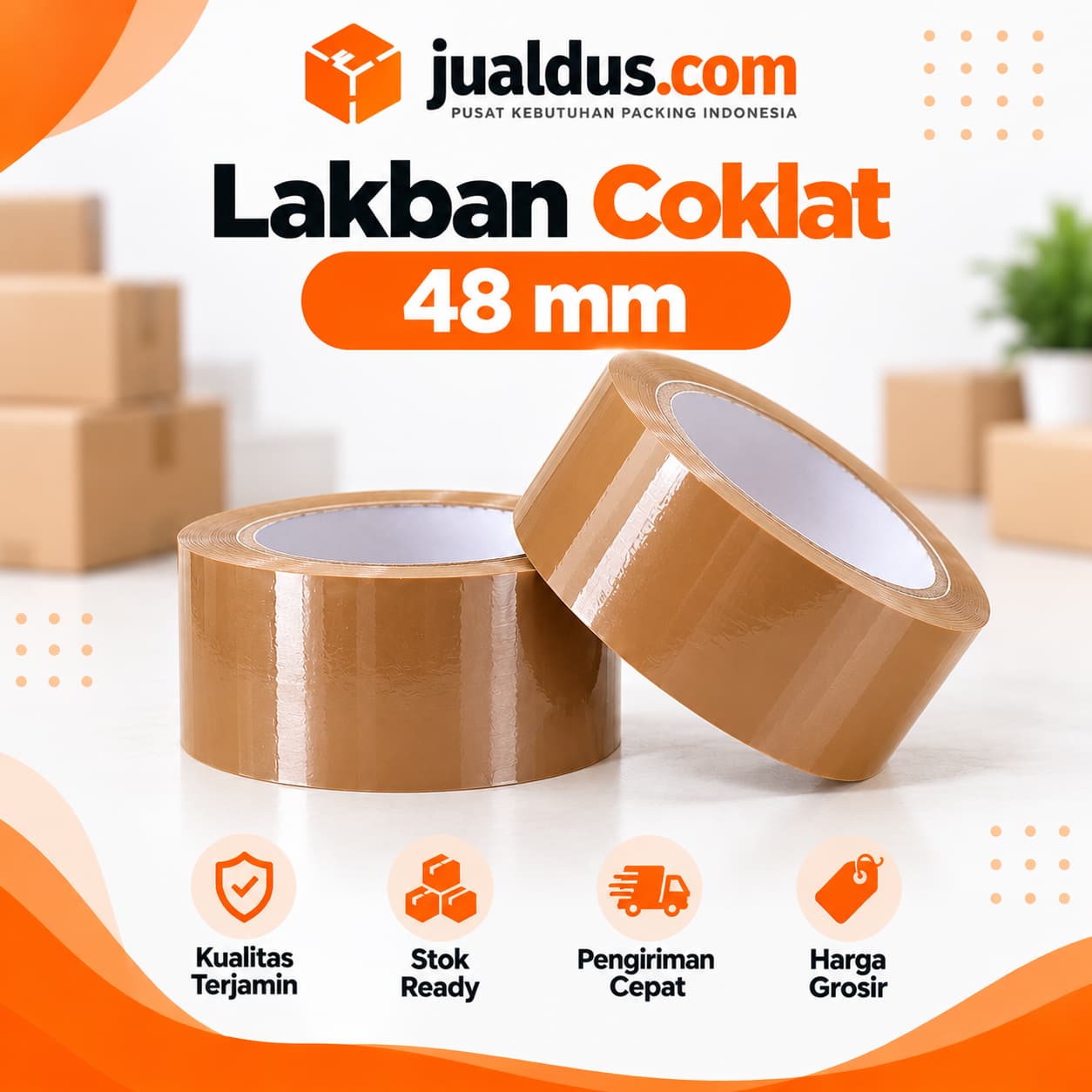 Lakban Coklat 48 mm
