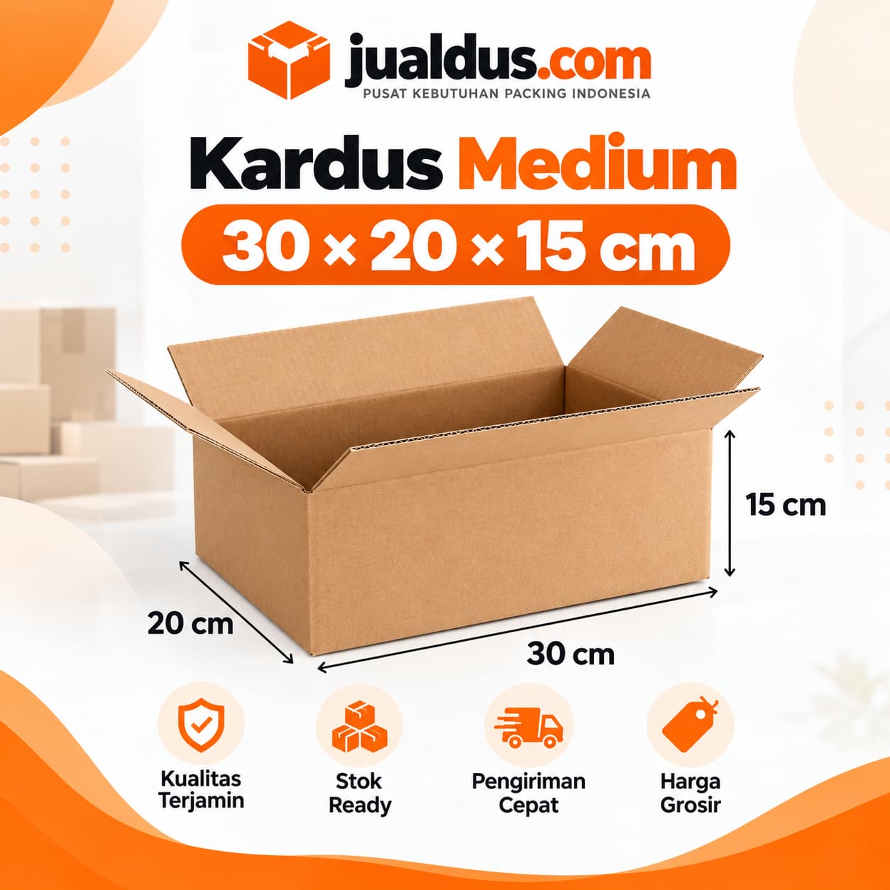 Kardus Medium 30×20×15 cm